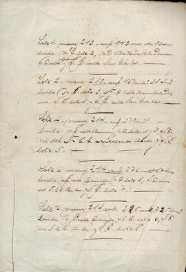 [Notas manuscritas con información sobre lotes]