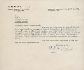 [Cartas de Argal S.A.C.]