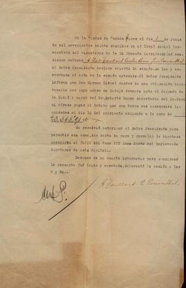 [Copia mecanografiada del acta del 3 de junio de 1920]