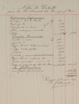 Nota de Débito para los Sres. Ernesto A. Bunge y J. Born