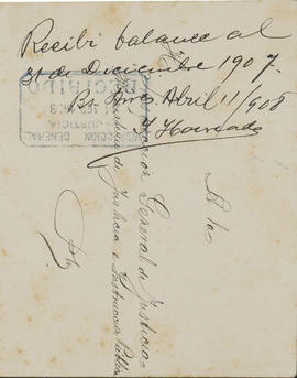 [Recibos provisorios dados al señor Antonino G. Faget por la compañía Belga Americana]