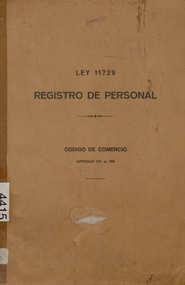 Ley 11729 Registro de Personal